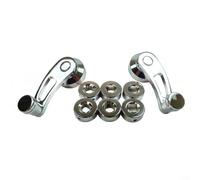 ComfyHarbor For Chevy Pair Chrome Billet Aluminum 3In Window Crank Handle Kit Hot Rod Universal-Fit For Ford For Mustang For Torino Falcon Truck For Corvette For Camaro