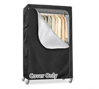 ComfyHarbor Garment Rack Cover Waterproof Dustproof Clothing Storage 210D Oxford Protector with Side Pockets and Zipper Access, Fits Various Metal Rack Sizes(36x14x72inch)