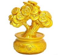 ComfyHarbor Gold Resin Treasure Basin Decor 5cm Chinese Style Design