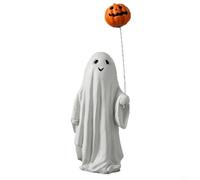 ComfyHarbor Halloween Garden Balloon Phantasmal Statue, Cute Resin Ornaments For Outdoor Yard Decor, Creative Pumpkin Theme Festive Decoration