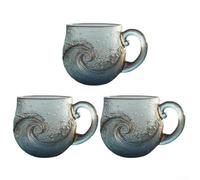 ComfyHarbor Handblown Sea Glass Wave Mug 12oz Unique Textured(3)