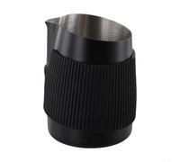 ComfyHarbor Handleless Espresso Milk Pitcher - 304 Stainless Steel Latte Art Frothing Jug with Hawk Spout, Hyperbolic Grooves for Precision Pouring, Barista-Grade Coffee Steaming Pitcher (10.5x7.7cm)