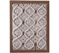 ComfyHarbor Handwoven Macrame Wall Hanging, Bohemian Cotton Tapestry Decor with Minimalist Nordic Style for Living Room Bedroom Entryway, Beige Yellow Avocado Green,(A)