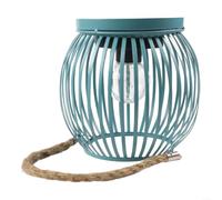 ComfyHarbor Hanging Solar Lantern 30cm for Patio Pathway Decor(Blue striped lights)
