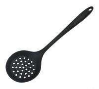 ComfyHarbor Heat Resistant Silicone Slotted Spoon, High Temperature Kitchen Cooking Utensil, For Straining Soup And Vegetables, Ergonomic Handle(Black)
