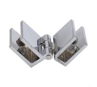 ComfyHarbor Heavy Duty 90 Degree Shower Door Hinge, Frameless Glass Hardware with Auto-Close for 8mm-12mm Thick Panels, Polished Silver Finish, Cast Copper(180-degree)