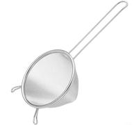 ComfyHarbor Heavy-Duty Stainless Steel Mesh Strainer Long Handle Cooking Skimmer Fine Concave Mesh For Pasta Grains Beans Fruit Rinsing And Sifting 30X14x3cm Silver For Busy Kitchen Use(Conical)