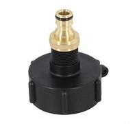 ComfyHarbor IBC Tank Adapter With Brass Garden Tap, DN61 Coarse Thread To 3/4 Inch Hose Fitting For 640L-1000L Water-Container, And Golden, Coarse Thread Tank Valve(1pc)