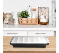 ComfyHarbor Ice Cooled Condiment Storage Dispenser With 3 Compartments, Kitchen Bar Drink Fruit Snack Organizer Box With Lid(D)
