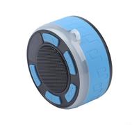 ComfyHarbor IPX7 Waterproof Shower Speaker with 360° Sound, RGB Lights & FM Radio, Detachable Suction Cup for Bathroom Pool Party, BT5.1 Portable Wireless Speaker, 1100mAh Battery, Black(Blue)
