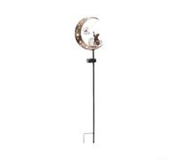 ComfyHarbor Iron Solar Path Light Cat Moon Silhouette 85cm Tall