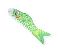 ComfyHarbor Japanese Carp Windsock, 100Cm Satin Fish Flag For Garden Decor, Vibrant Colorful Wind Spinner For Outdoor Yard, Patio, Lawn, Festival Celebration(green 100cm)