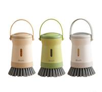 ComfyHarbor Kitchen Pot Brush, With Ergonomic Handle, Sturdy Bristles, For Sinks Stainless Steel Glass, Effective Cleaning Tool, For Tough Grime, Compact Dish Scrubber, For Home, Cream(green)