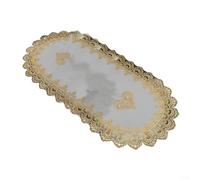 ComfyHarbor Lace Oval Tablecloth Embroide Polyester Table For Runner 50X110cm Moisture Absorbing Decor, For Living Room Dining Coffee Table Cabinet Easy Care Machine Washable Elegant Home Decor(b)