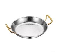 ComfyHarbor Large Frying Pan 35cm for Spanish Rice Korean Chicken(Silver)