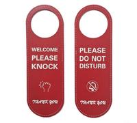 ComfyHarbor Leather Do Not Disturb Door Sign, Office And Home Plaque, With Double-Sided Messaging, For Quiet Workspace And Focus, Stylish Hanging Sign, For Work, Study And Meeting Rooms(red)