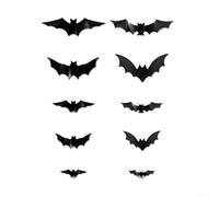 ComfyHarbor LED Light Up Halloween Bat Wall Stickers 3D Black PVC Night Lights Spooky Home Decor Indoor Outdoor Party Bedroom Halloween Decoration(36pcs)