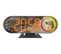 ComfyHarbor LED Projection Alarm Clock, Digital Display with Temperature, Multicolor Night Light for Bedroom, Adjustable Brightness Snooze Function Green White Orange Blue(Projection Cheng Guang)