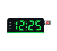 ComfyHarbor LED Projection Alarm Clock, Multi-functional Bedside Digital Clock, With 180° Rotatable Display, Time Date Temperature, For Bedroom Home Office(Black Green)