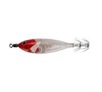ComfyHarbor Lifelike Shrimp Squid Jig, 8cm Glow-in-the-Dark Lure, 5.7g Flexible Plastic Bait with Hook for Deep Sea and River Fishing at Night(A)
