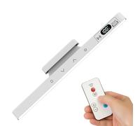 ComfyHarbor Magnetic Rechargeable Under Cabinet Light with Remote, 3 Color Temperatures Dimmable LED Strip, Battery Powered Closet Lamp for Kitchen Counter Makeup, White