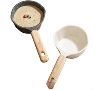 ComfyHarbor Maifan Stone Milk Boiling Pot, 250ML Nonstick for mini Frying Pan, Heat-Resistant Handle for Soup, Butter Melting, Baby Food, Oil Pouring, Black(black)