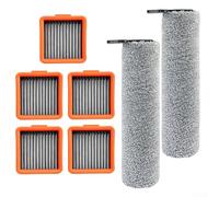 ComfyHarbor Main and Side Roller Brush Bar with HEPA Filter Replacement Set for Uwant D5/D5 Pro/D100/D100 Pro/D100 Plus/D100 Plus Pro/A60/V8/V10 Robot Vacuum for Thorough Household Cleaning(B)