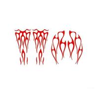 ComfyHarbor Matte Silver Flame Vinyl Decal Sticker Kit, Waterproof Motorcycle Tank And Mudguard Decorative Graphics, Easy Install For Gas Tank And Fender Protection(Red)