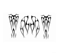 ComfyHarbor Matte Silver Flame Vinyl Decal Sticker Kit, Waterproof Motorcycle Tank And Mudguard Decorative Graphics, Easy Install For Gas Tank And Fender Protection(Black)