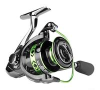 ComfyHarbor Metal Fishing Reel DK2000-7000 With 5.2:1 Speed Ratio, Large Capacity Thread Cup, Hollow Design, Green Color, Integrated Wheel Seat For Smooth Casting(DK2000)