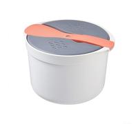 ComfyHarbor Microwave Rice Cooker Steamer - Efficient, Time-Saving, Versatile For Rice, Pasta & Vegetables, Dishwasher Safe (White/Grey/Orange)