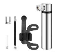ComfyHarbor Mini Bike Pump with Stand Portable Bicycle Air Pump Aluminum Alloy Frame Mount 120 PSI High Pressure for Presta forSchrader Valve for Road Mountain Bikes(silver)