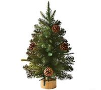 ComfyHarbor Mini Christmas Tree Decoration Set With Frosted Snowy Artificial Plastic Branches, 45 CM And 60 CM Sizes For Indoor Tabletop Holiday Displays In Home, Office, Shelves(A)