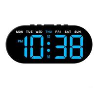 ComfyHarbor Modern LED Alarm Clock, Large Display with Ambient Light, Thermometer and For Perpetual Calendar, USB Powered for Bedroom or Office Desk Use in Black Color(B)