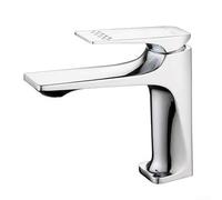 ComfyHarbor Modern Square Bathroom Basin Mixer Tap, Single Handle Hot And Cold Water Control, 16.5 CM Height Brass Vanity Sink Faucet In Black, Grey Or Silver For Sleek Contemporary Home Décor(Silver)