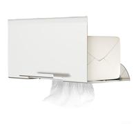 ComfyHarbor Modern Under Cabinet Iron Paper Towel Holder, Space-Saving Kitchen Storage Rack With Matte Grey And Milk White Finish, Multi-Purpose Tissue And Hand Towel Dispenser(white)