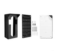 ComfyHarbor No-Drill Doorbell Mount, Weather-Resistant ABS Bracket with Adjustable Kit, Anti-Theft Metal Clip Holder for Video Doorbell Security, Black