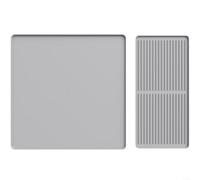 ComfyHarbor Non Slip Silicone Coffee Machine Mat, With Quick-Drying Drainage, Detachable Air Fryer Countertop Pad, For Kitchen, Gray, 39.5x18.8 Inch(E)