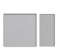 ComfyHarbor Non Slip Silicone Coffee Machine Mat, With Quick-Drying Drainage, Detachable Air Fryer Countertop Pad, For Kitchen, Gray, 39.5x18.8 Inch(C)