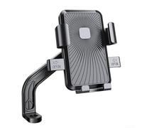 ComfyHarbor Non Slip Silicone Phone Clamp for Bicycles 360 Degree Rotation for Safe Driving Navigation (Black rearview)