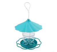 ComfyHarbor Outdoor Hanging Bird Feeder With Rainproof Design Transparent Wild Bird Food Dispenser With Adjustable Height 20x20x20 cm(Green)