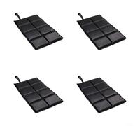 ComfyHarbor Outdoor Seat Mat 2-Pack Foldable Camping With Straps, Waterproof Thermal Insulation Pad For Picnic Fishing Hiking, Dirt Resistant Oxford Foam Seat, Black 40X29.5cm(Black-4pcs)