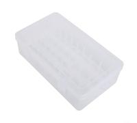 ComfyHarbor Plastic Bobbin Box for Sewing Threads, 42-Slot Transparent PP Storage Organizer Case with Double Lock for Spools and Reels, 9.33x5.4x2.6 Inch