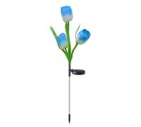 ComfyHarbor Plastic Solar Tulip Garden Lights 3 Head Outdoor Stake