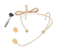 ComfyHarbor Professional Cardioid Condenser Microphone for Stage, Worship, Lectures, Single-Ear Headset Mic with Foam Windscreen, Beige, 2m Cable, High Sensitivity & Noise Reduction