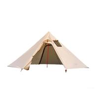 ComfyHarbor Pyramid Tent for Camping with Stove Jack, 210T Tear-Resistant Teepee Yurt Tent for Adults, Lightweight Aluminum Pole Shelter for Hiking Hunting Fishing,(Brown)