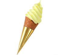ComfyHarbor Realistic Fake Ice Cream Cone Display Prop, Lifelike PVC Simulation Model for Decoration, Photography Accessory and Visual Merchandising, 22x6cm ()(Yellow)