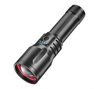 ComfyHarbor Rechargeable LED Flashlight 1000 Lumens With Zoom, 5 Modes, Aluminum Alloy Body, Battery Indicator For Camping Hiking Outdoor Night Adventures(A)