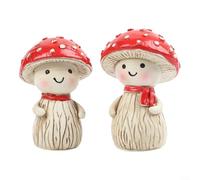 ComfyHarbor Red White Mushroom Garden Decor Set Weather Resistant