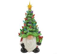 ComfyHarbor Resin Christmas Seasonal Gnome Ornament 21 Cm, Festive Tabletop Figurine For Home Office Mantel Display, Cute Compact Christmas Tree Design